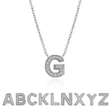 Lab Diamond Initial “G” Letter Necklaces - Elegant Alphabet Pendant Necklace Gift - 18K White Gold Plating Jewelry for Women
