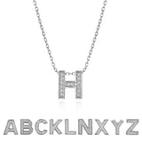 Lab Diamond Initial “H” Letter Necklaces - Elegant Alphabet Pendant Necklace Gift - 18K White Gold Plating Jewelry for Women