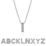 Lab Diamond Initial “I” Letter Necklaces - Elegant Alphabet Pendant Necklace Gift - 18K White Gold Plating Jewelry for Women