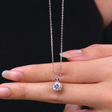 Lovely 0.25 Carat Cushion Cut Certified Lab Diamond Pendant Necklace In 18K White Gold Plating Over Silver