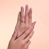 Vintage 1.25 ct Pear Morganite Trio Wedding Ring Set