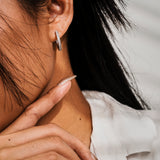 Lab Grown Diamond Hoop Earrings - Round Cut Classic Earrings in Gold Plating for Women