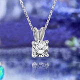 Lovely 0.25 Carat Cushion Cut Certified Lab Diamond Pendant Necklace In 18K White Gold Plating Over Silver