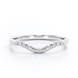 2-Prong Flush 0.10 TCW Curved Wedding Band
