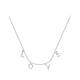 LOVE Round Brilliant Cut Moissanite Necklace