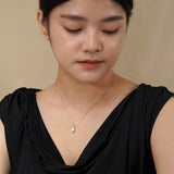Elegant 1 Carat Pear Shaped Halo Pendant Necklace in Sterling Silver - Everyday Luxury Jewelry