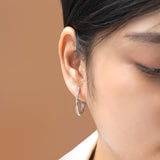 Sparkling Pave Channel Set Fashion Hoop Earrings for Women - Gift for Lover