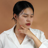 Fashionable 1 ct Sideways Oval Cut Moissanite Bezel Set Slider Pendant Necklace in 18K White Gold over Silver