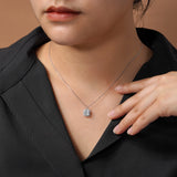 Classic 2.5 Carat Cushion Cut Halo Pendant Necklace for Women in Sterling Silver - Everyday Jewelry - Anniversary Gift