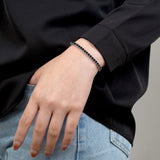 5.5 TCW Princess Cut Black Cubic Zirconia Tennis Bracelet for Women Eternity Design - White Gold Plating, Birthday, Anniversary, Valentine's Day Gift