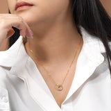 Baguette Cut Channel Set Interlocking Circles Pendant Necklace for Women in Sterling Silver