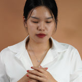 Fashionable 1 ct Sideways Oval Cut Moissanite Bezel Set Slider Pendant Necklace in 18K White Gold over Silver