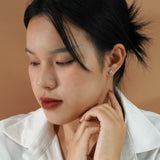 4 Prong - 0.20 Carat Cushion Cut Certified Lab Diamond - Solitaire Stud Earrings - 18K White Gold Plating Over Silver