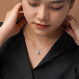 Classic 2.5 Carat Cushion Cut Halo Pendant Necklace for Women in Sterling Silver - Everyday Jewelry - Anniversary Gift