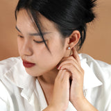 0.20 Carat Emerald Cut Certified Lab Diamond - Minimalist Solitaire Stud Earrings - 18K White Gold Plating Over Silver