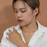 Classic 1 Carat Round Cut Moissanite Prong Setting Solitaire Slide Pendant Necklace in 18K White Gold over Silver