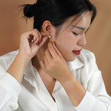 Minimalist - 0.20 Carat Teardrop Certified Lab Diamond - Solitaire Stud Earrings - 18K White Gold Plating Over Silver