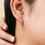 Pear Shaped Certified Lab Diamond Drop Earrings - Classic Dangle Design in 18K White Gold Over Silver - Women's Earrings Jewelry