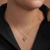 Round Cut Two-Tone Interlocking Hearts Pendant Necklace in Sterling Silver - Everyday Luxury Jewelry