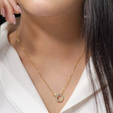 Baguette Cut Channel Set Interlocking Circles Pendant Necklace for Women in Sterling Silver