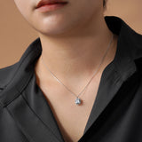 Classic 2.5 Carat Cushion Cut Halo Pendant Necklace for Women in Sterling Silver - Everyday Jewelry - Anniversary Gift