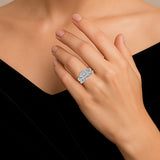 Certified 1 Ct Round Lab Diamond - Art Deco Style - Wedding Ring Set