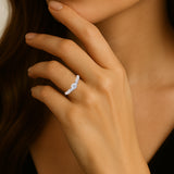 Certified 1 Ct Round Lab Diamond Classic Three Stones Engagement Ring