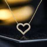 Fashion Heart Necklace with Sparkling Crystals