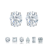 Certified 4 Prong 0.5 Carat Oval Cut Moissanite Solitaire Stud Earrings In 18K Rose Gold Plating Over Silver