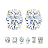 Moissanite 4 Prong Solitaire Stud Earrings