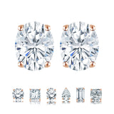 Moissanite 4 Prong Solitaire Stud Earrings