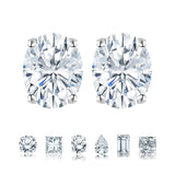 Moissanite 4 Prong Solitaire Stud Earrings