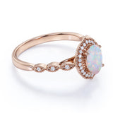 1.75 Ct Oval Cut Lab Created Opal Vintage Engagement Ring