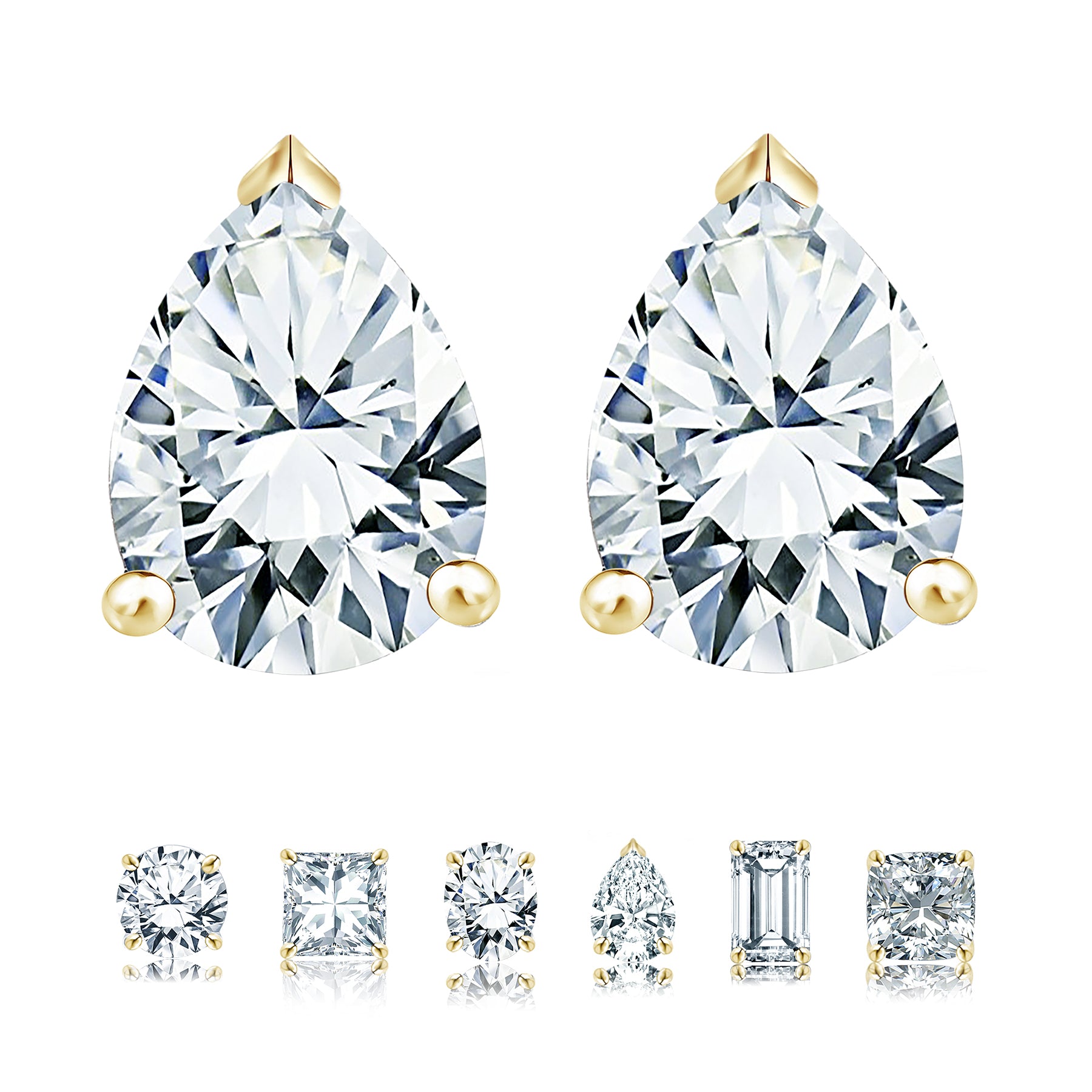 Moissanite 4 Prong Solitaire Stud Earrings