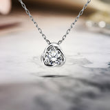 Certified Half Carat TCW Round Cut Lab Grown Certified Lab Diamond Petite Twist Pendant Necklace in 18K White Gold over Silver