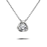 Certified Half Carat TCW Round Cut Lab Grown Certified Lab Diamond Petite Twist Pendant Necklace in 18K White Gold over Silver