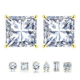 Moissanite 4 Prong Solitaire Stud Earrings