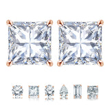 Moissanite 4 Prong Solitaire Stud Earrings