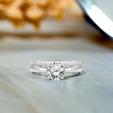 Four Prong 1.25 Carat Round Cut Moissanite Bridal Set