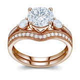 Certified 1.45 Ct Round Lab Diamond Pave Bridal Set