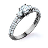 Certified 1 Ct Round Lab Diamond Classic Three Stones Engagement Ring
