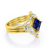 Crown 1.25 Ct Princess Cut Lab Sapphire Trio Set