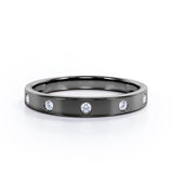 Flush Design 0.1 TCW Round Shape Stackable Ring