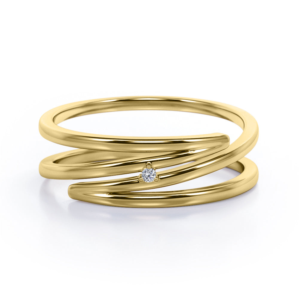 0.05 TCW Round Shape - Solitaire Spiral Stackable Ring