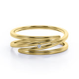 0.05 TCW Round Shape - Solitaire Spiral Stackable Ring