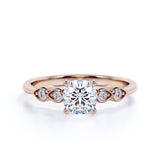 1.15 CT Round Shaped Certified Lab Grown Diamond Five Stone Engagement ring in White Gold