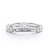 Vintage Filigree 0.10 TCW Round Cut Wedding Band