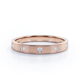 Flush Design 0.1 TCW Round Shape Stackable Ring