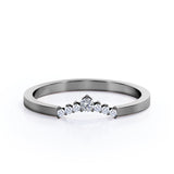 0.10 TCW 7-Stone Curved Prong Cluster Wedding Band