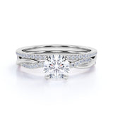 Infinity 1.5 Carat Round Cut Moissanite Multi-Stone Bridal Set